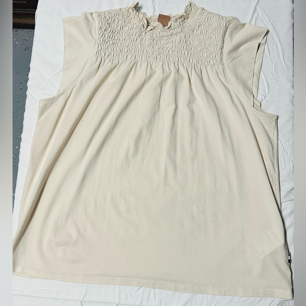 Boss Cream Smocked Waist Top